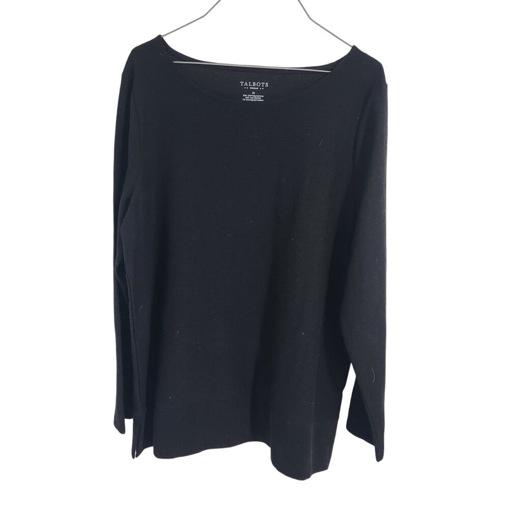 Talbots Black Long Sleeve Top - Women's Plus Size 1X